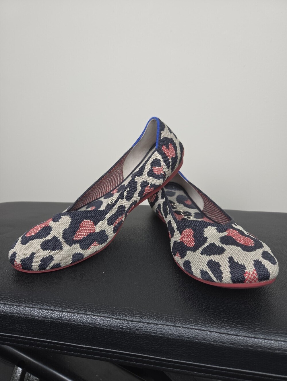 Rothy's The Flat Red Cat Leopard Print Ballet Flats Size 9